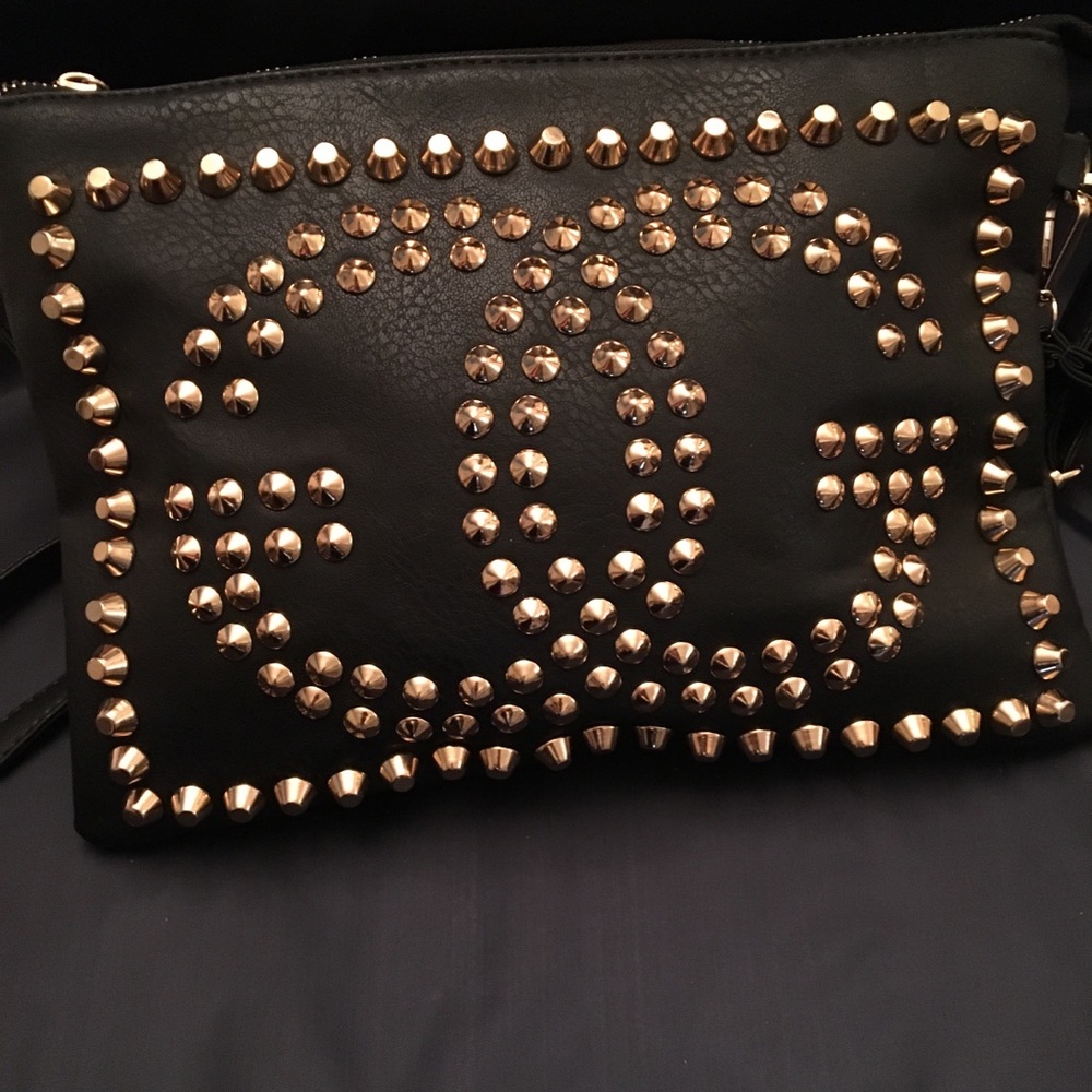 Black leather handbag/clutch